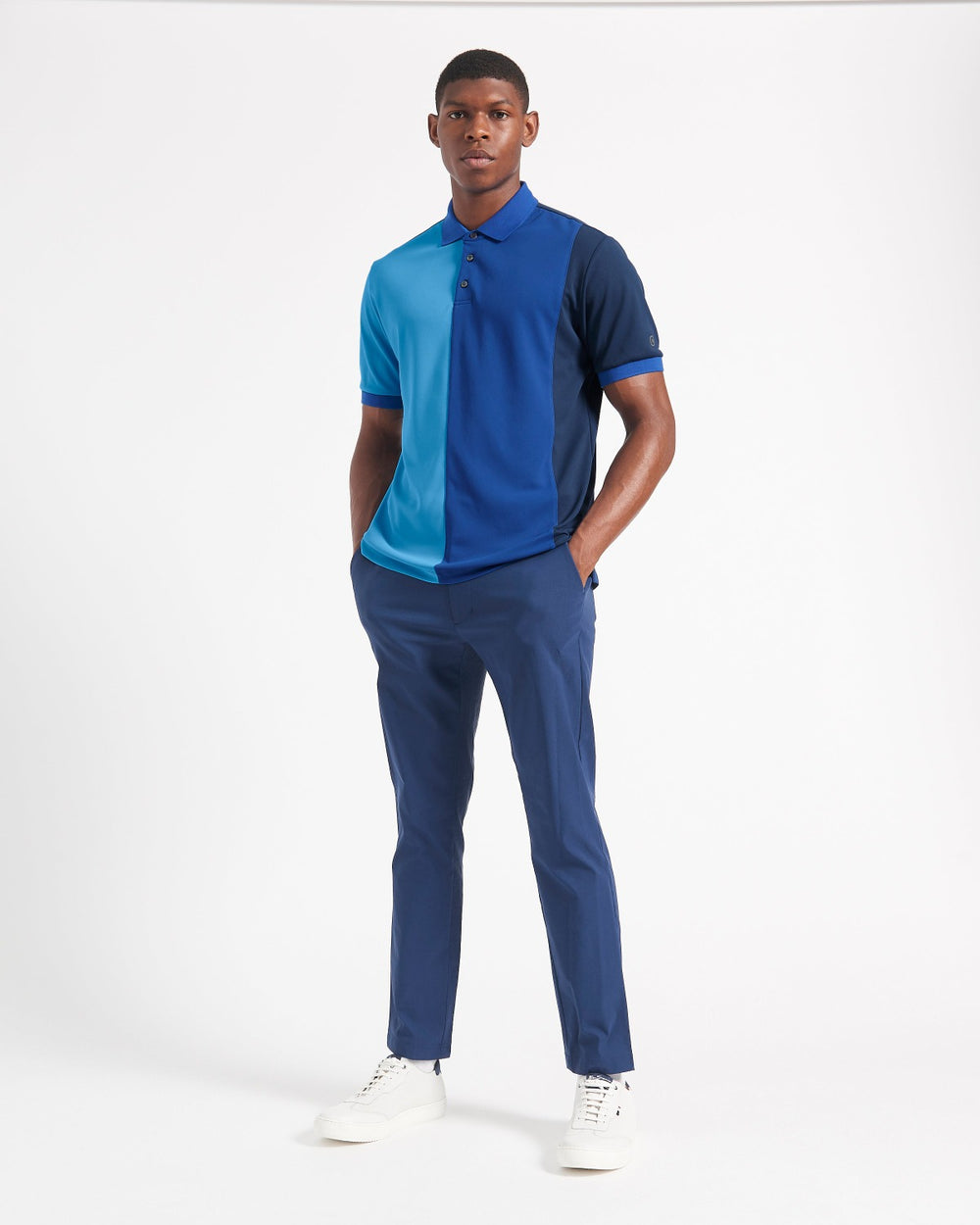 Polos Ben Sherman 360 Motion Stretch Colorblock Bleu Bleu Royal | GEH-71426405